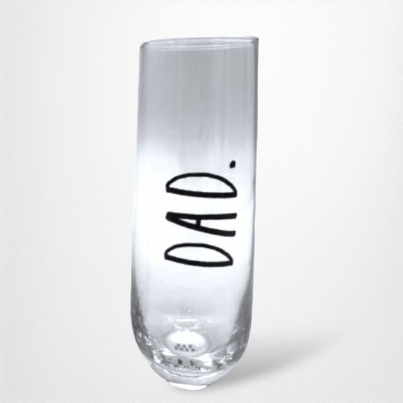 Rae Dunn Stemless Champagne Flute Wine Glass DAD. 10oz Clear Replacement EUC - Picture 1 of 7